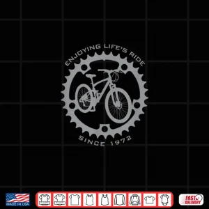 Design 50 Year Old Mountain Biker Biking Cycling 1972 50th Birthday Shirt