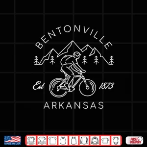 Design Bentonville Arkansas Mountain Biking Cyclist Simple Line Art Shirt