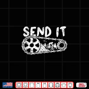 Design Dirt Biker MTB Cycling Chain Gears Mountain Biking Send It Shirt