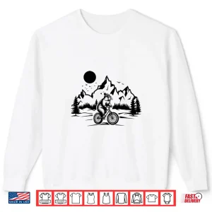Sweatshirt Groundhog Riding Bicycle Mountain Biking Groundhog Biker Premium Tri Blend Shirt