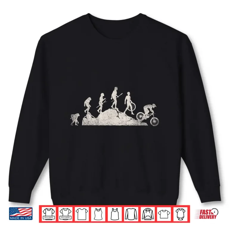 Sweatshirt Mountain Biking Evolution Vintage Bicycle Sport Bike Rider Shirt