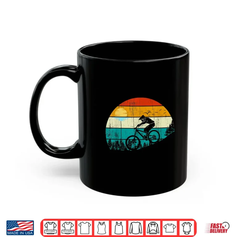 Mug Retro Mountain Bike Vintage Downhill Biking Cycling Biker Shirt