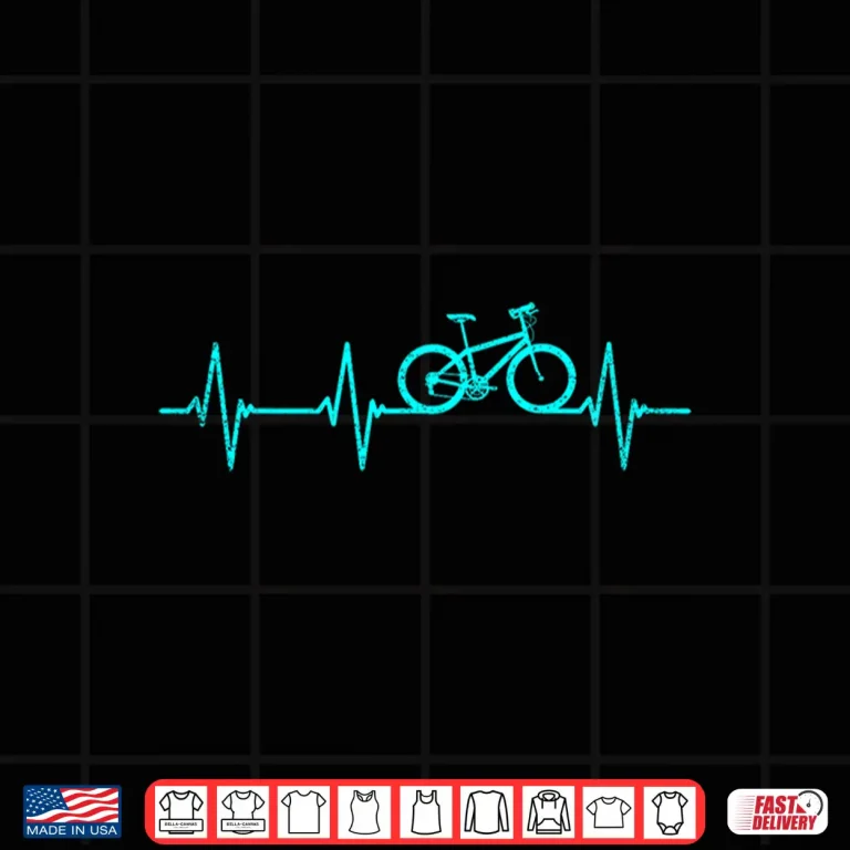 Design Mountain Biking Heartbeat Clothing Cyclist Cool Cycling Gift Shirt