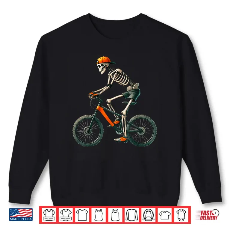 Sweatshirt Skeleton Mountain Biking MTB Halloween Costume Men Boys Shirt