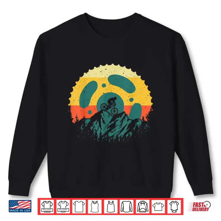 Sweatshirt Funny Mountain Bike Art For Men Women Vintage Cycling Gear Shirt