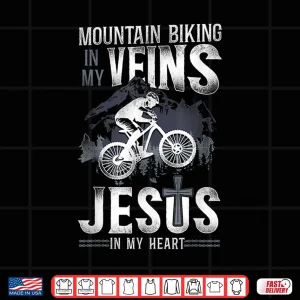 Design Enduro MTB Mountain Bike Riding Downhill Jesus Faith Vintage Shirt