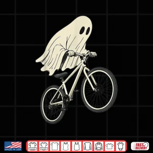 Design Funny Halloween Ghost Riding Bike Mountain Biking MTB Shirt