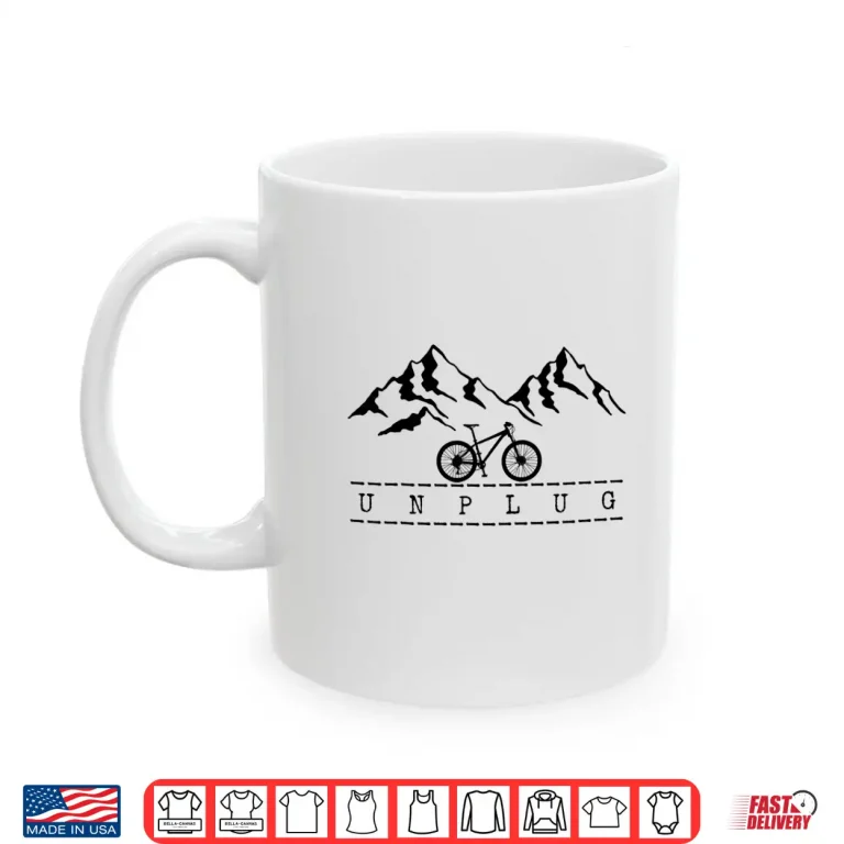 Mug Mountain Bike Unplug MTB Biking Downhill Mountain Biker Shirt