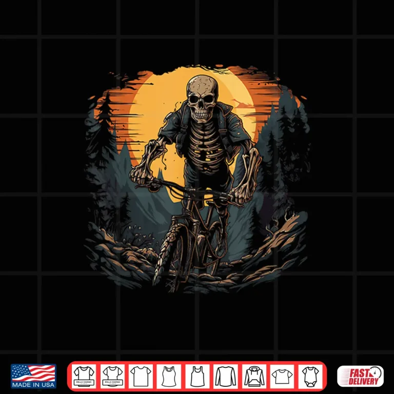 Design Mountain Bike Skeleton Halloween Shirt