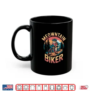 Mug Retro Mountain Biker Pun Funny Mountain Biking Cat Men Women Kids Shirt