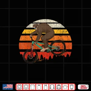 Design Retro Mountain Biking MTB Funny Bigfoot Riding Bike Gift Shirt