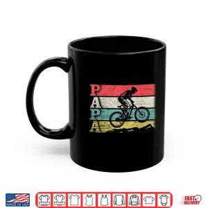Mug Vintage Retro Cycling Papa Mountain Biking Rider Silhouette Shirt
