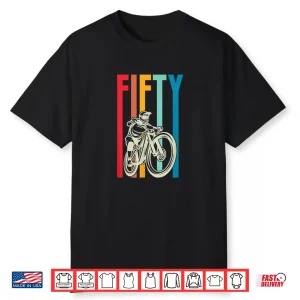 50 Year Old Retro Style Mtb Mountain Biking Birthday Party Shirt