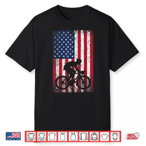 American Flag Mountain Bike 4Th Of July Patriotic Biking Shirt
