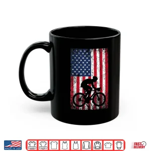Mug American Flag Mountain Bike 4th of July Patriotic Biking Shirt