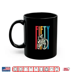 Mug 50 Year Old Retro Style MTB Mountain Biking Birthday Party Shirt