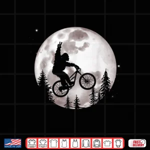 Design Bigfoot Mountain Bike with Moon Shirt Funny Biking Shirt