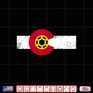 Design Colorado Flag Mountain Bike Cycling Riding Biking Cyclist Shirt