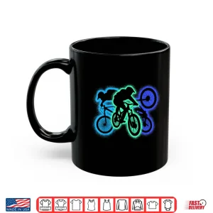 Mug Mountain Bike MTB Biker Silhouettes Men Boys Downhill Biking Shirt