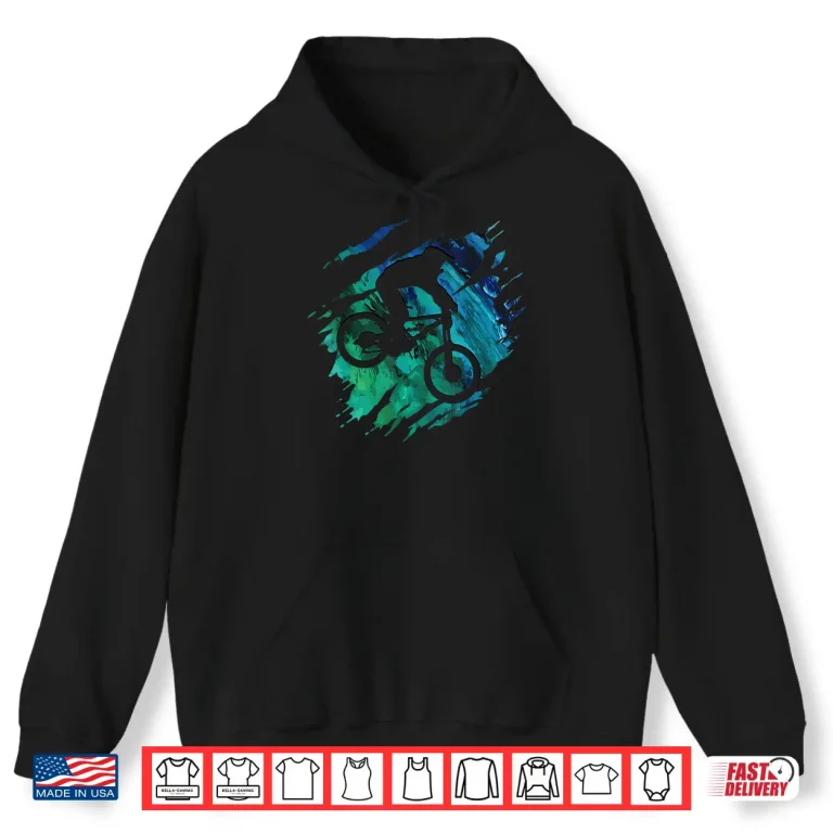 Hoodie Mountain Bike Tee Shirt Downhill MTB Shirt Biking Gift Shirt