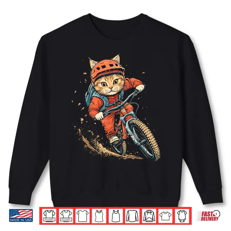 Sweatshirt Mountain Biking Cat Shirt