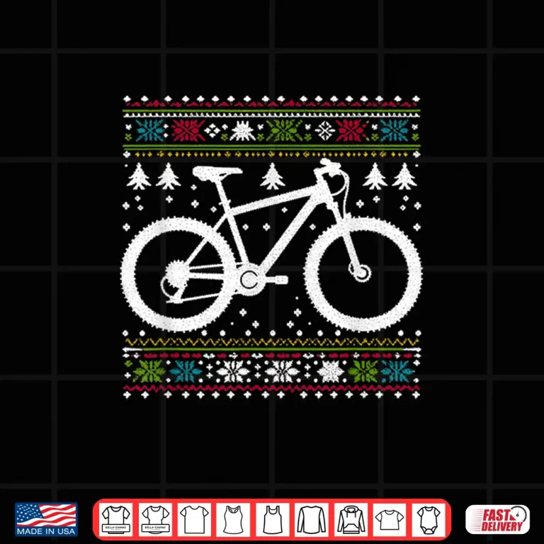 Design Mountain Bike Vintage Biking Xmas Ugly Christmas Shirt