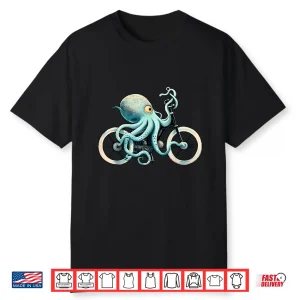 Octopus Riding Bicycle Cyding Mountain Bike Biking Biker Shirt