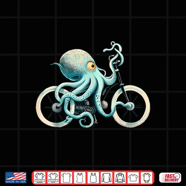 Design Octopus Riding Bicycle Cyding Mountain Bike Biking Biker Shirt