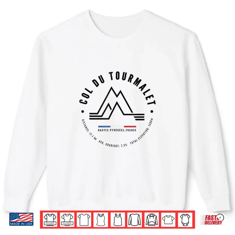 Sweatshirt Col Du Tourmalet France French Pyrenees Road Bike Cycling Shirt