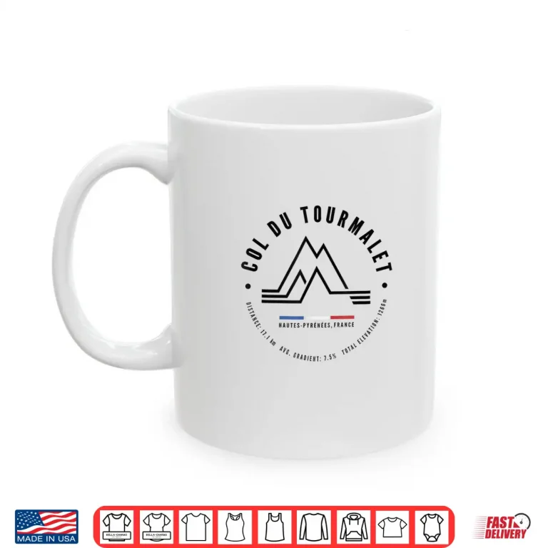 Mug Col Du Tourmalet France French Pyrenees Road Bike Cycling Shirt