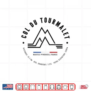 Design Col Du Tourmalet France French Pyrenees Road Bike Cycling Shirt