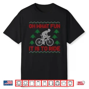 Funny Road Bike Riding Cycling Ugly Christmas Sweater Oh Shirt