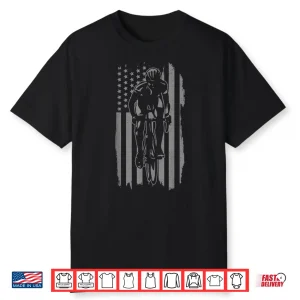 Road Bike Patriotic American Flag Bicycle Cycling Cyclist Shirt