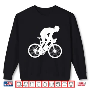 Sweatshirt Silhouette Road Cycling Athlete Bike Ride Cyclist Biker Race Shirt