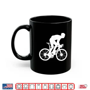 Mug Silhouette Road Cycling Athlete Bike Ride Cyclist Biker Race Shirt