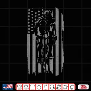 Design Road Bike Patriotic American Flag Bicycle Cycling Cyclist Shirt
