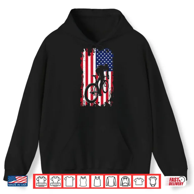Hoodie American Flag Road Biking Cycling Apparel Cycling Shirt