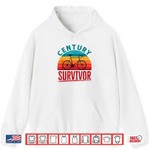 Hoodie Century Survivor 100 Mile Bicycle Ride Road Cycling Shirt