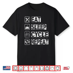 Eat Sleep Cycle Repeat Road Bike Cyclist Cycling Shirt