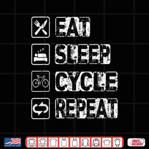 Design Eat Sleep Cycle Repeat Road bike Cyclist Cycling Shirt