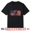 Funny Road Bike Riding Cycling Usa American Flag Vintage Shirt