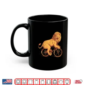 Mug Lion On Bicycle Road Bike Animal Funny Cycling Cyclist Gift Shirt