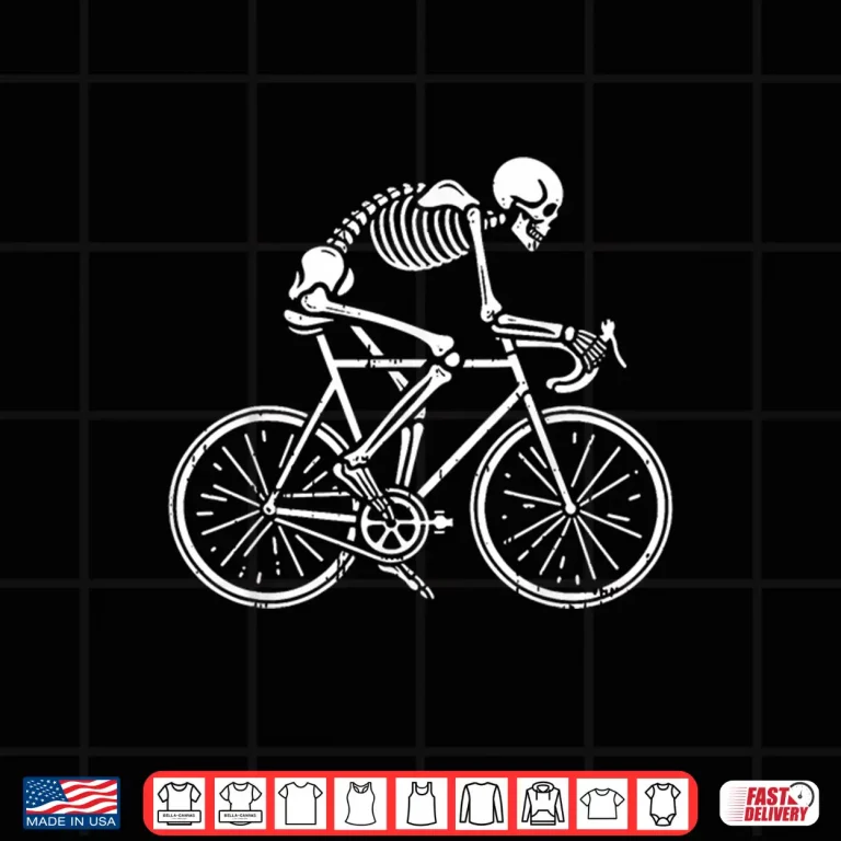 Design Skeleton Road Bike Bicycle Biking Cycling Biker Cyclist Shirt