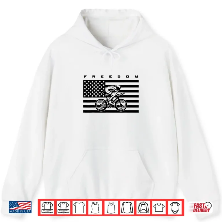 Hoodie American Flag Road Biking Cycling Apparel Graphic Design Shirt
