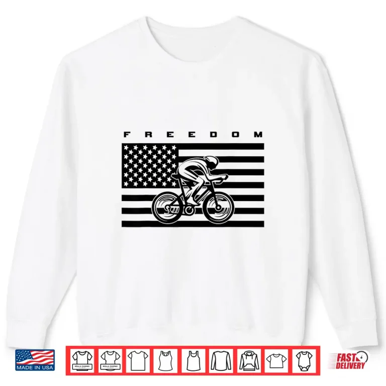 Sweatshirt American Flag Road Biking Cycling Apparel Graphic Design Shirt