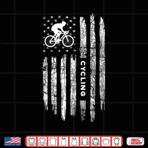 Design American Flag Cycling Road Bike Cyclist Vintage Graphic Shirt