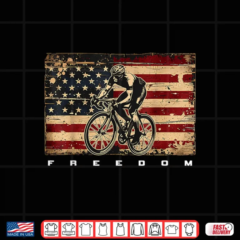 Design American Flag Road Biking Bicycle Cycling Patriotic Shirt