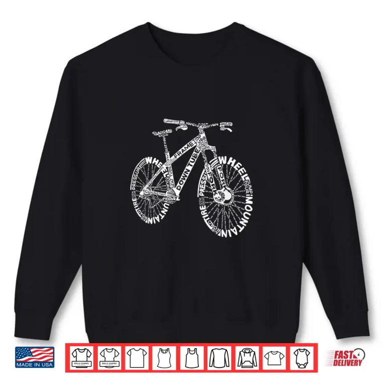 Sweatshirt Bicycle Anatomy Mountain Bike MTB Parts Professional Rider Shirt