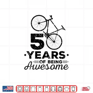 Design Bicycle Biking Fiftieth Birthday Cyclist Graphic Design Shirt