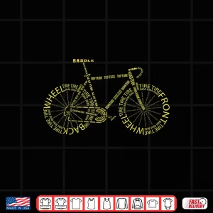 Design Bicycle Anatomy Yellow Road Bike Cycling Cyclist Design Shirt